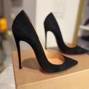 Christian Louboutin Black Suede Heels